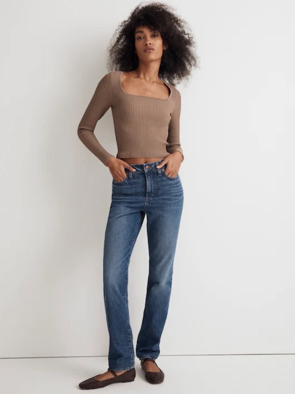 Madewell: Curvy Relaxed Fit Women’s Jeans in Blue Denim